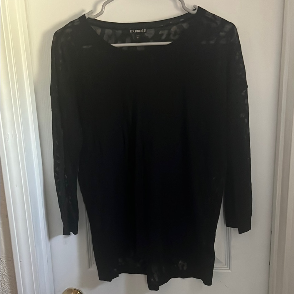 Express Black Blouse with 3/4 Sleeves
